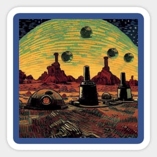 Starry Night in Mos Eisley Tatooine Sticker